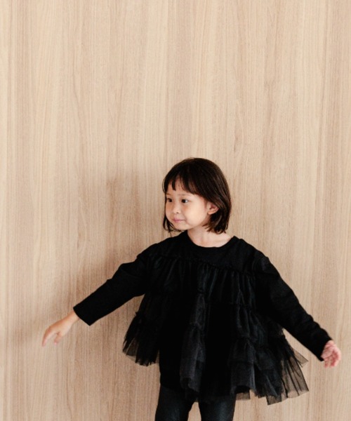 LOWRYS FARM（ローリーズファーム）の「チュールドッキングプルオーバー　978038（Tシャツ/カットソー・キッズ・ブラック/レッド/ホワイト・110cm/120cm/130cm/140cm/150cm）」の6枚目の写真