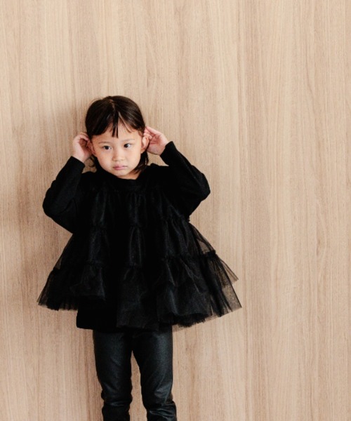 LOWRYS FARM（ローリーズファーム）の「チュールドッキングプルオーバー　978038（Tシャツ/カットソー・キッズ・ブラック/レッド/ホワイト・110cm/120cm/130cm/140cm/150cm）」の10枚目の写真