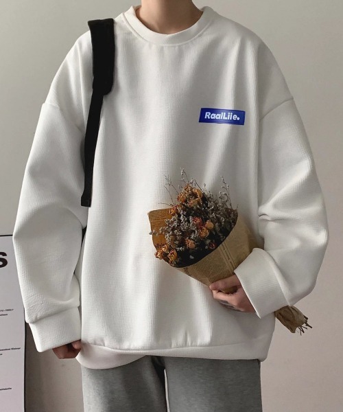 NEW GENTLEMAN(ニュージェントルマン)の「ハレイワサーマル オーバーサイズ カットソー ロンT(Tシャツ/カットソー・メンズ・グレー/ブラック/ホワイト/ブルー・M/L/XL)」の2枚目の写真