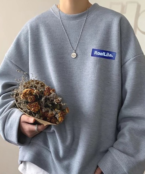 NEW GENTLEMAN(ニュージェントルマン)の「ハレイワサーマル オーバーサイズ カットソー ロンT(Tシャツ/カットソー・メンズ・グレー/ブラック/ホワイト/ブルー・M/L/XL)」の17枚目の写真