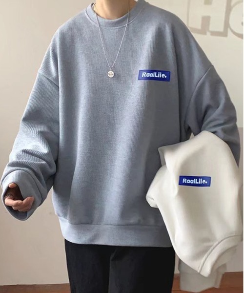 NEW GENTLEMAN(ニュージェントルマン)の「ハレイワサーマル オーバーサイズ カットソー ロンT(Tシャツ/カットソー・メンズ・グレー/ブラック/ホワイト/ブルー・M/L/XL)」の19枚目の写真