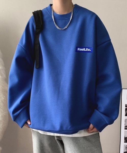 NEW GENTLEMAN(ニュージェントルマン)の「ハレイワサーマル オーバーサイズ カットソー ロンT(Tシャツ/カットソー・メンズ・グレー/ブラック/ホワイト/ブルー・M/L/XL)」の14枚目の写真