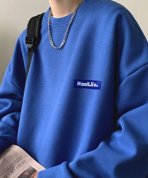 NEW GENTLEMAN(ニュージェントルマン)の「ハレイワサーマル オーバーサイズ カットソー ロンT(Tシャツ/カットソー・メンズ・グレー/ブラック/ホワイト/ブルー・M/L/XL)」の12枚目の写真