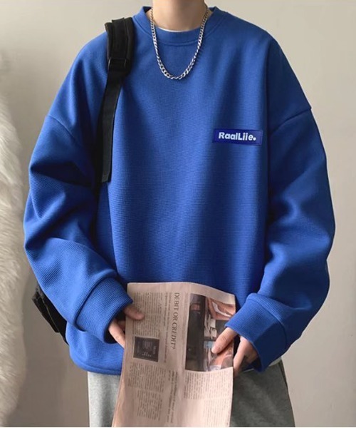 NEW GENTLEMAN(ニュージェントルマン)の「ハレイワサーマル オーバーサイズ カットソー ロンT(Tシャツ/カットソー・メンズ・グレー/ブラック/ホワイト/ブルー・M/L/XL)」の9枚目の写真