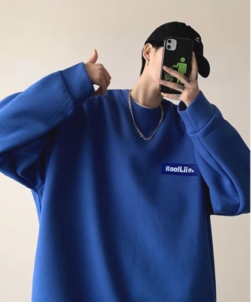 NEW GENTLEMAN(ニュージェントルマン)の「ハレイワサーマル オーバーサイズ カットソー ロンT(Tシャツ/カットソー・メンズ・グレー/ブラック/ホワイト/ブルー・M/L/XL)」の22枚目の写真