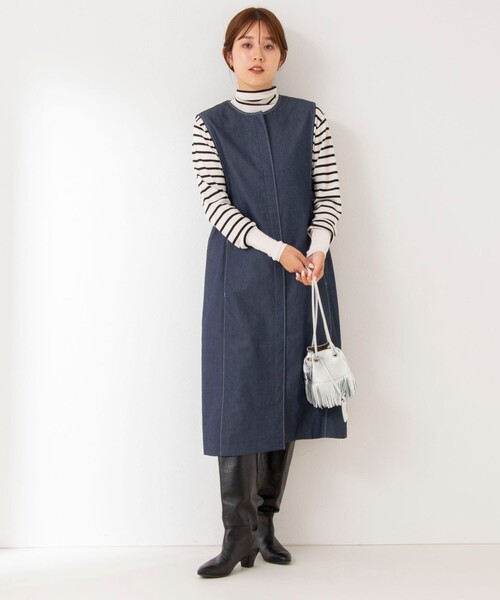 NOLLEY’S(ノーリーズ)の「ジレワンピース(ワンピース・レディース・ブラック/インディゴブルー/キャメル・38)」の15枚目の写真