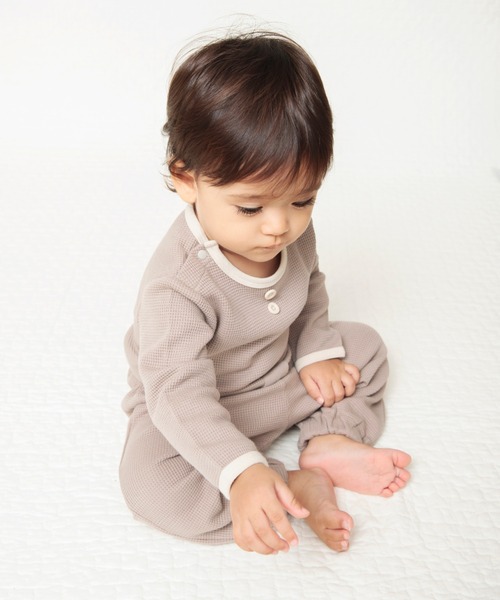 BRANSHES(ブランシェス)の「【WEB限定/ベビー/綿100%やわらかワッフル】ロングパンツ(その他ベビーウェア・キッズ・アイボリー/グレイッシュベージュ/ライトピンク/ピンク・80/70)」の5枚目の写真