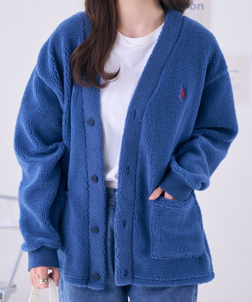 U.S. POLO ASSN.（ユーエスポロアッスン）の「U.S. POLO ASSN. ボアフリースカーディガン PLM33313（カーディガン/ボレロ・レディース・ベージュ/ネイビー/ブラック・M）」の22枚目の写真
