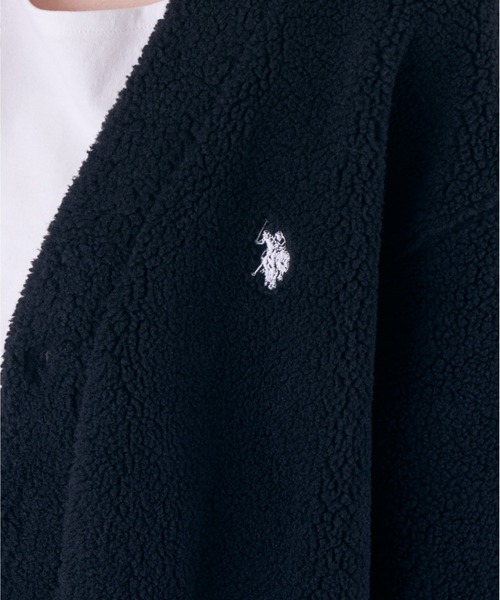 U.S. POLO ASSN.（ユーエスポロアッスン）の「U.S. POLO ASSN. ボアフリースカーディガン PLM33313（カーディガン/ボレロ・レディース・ベージュ/ネイビー/ブラック・M）」の6枚目の写真
