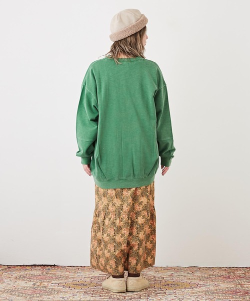 CUBE SUGAR（キューブシュガー）の「ミニ裏毛スウェットVネックカーディガン（カーディガン/ボレロ・レディース・グリーン/スミクロ/オレンジ/オートミール・M）」の11枚目の写真