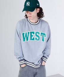Print line rib Sweat / アメカジ プリント ラインリブスウェットトレーナー unisex