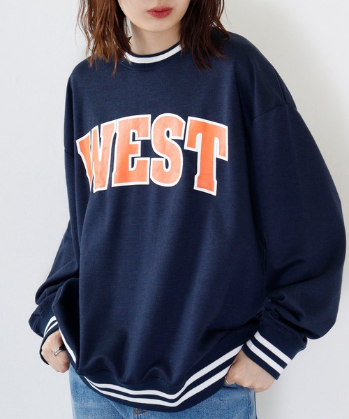 FUNALIVE(ファンアライブ)の「Print line rib Sweat / アメカジ プリント ラインリブスウェットトレーナー unisex(スウェット・メンズ・グレー系/杢グレー/チャコール/ベージュ/ネイビー/グリーン/ブラック/ホワイト・L/M/XL)」の8枚目の写真