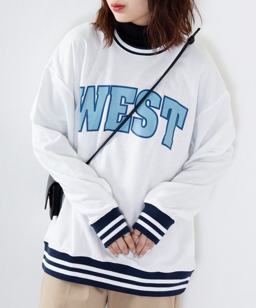 FUNALIVE(ファンアライブ)の「Print line rib Sweat / アメカジ プリント ラインリブスウェットトレーナー unisex(スウェット・メンズ・グレー系/杢グレー/チャコール/ベージュ/ネイビー/グリーン/ブラック/ホワイト・L/M/XL)」の2枚目の写真