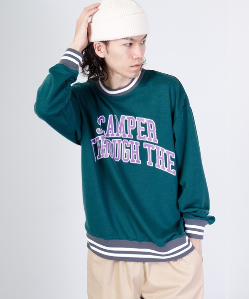 FUNALIVE(ファンアライブ)の「Print line rib Sweat / アメカジ プリント ラインリブスウェットトレーナー unisex(スウェット・メンズ・グレー系/杢グレー/チャコール/ベージュ/ネイビー/グリーン/ブラック/ホワイト・L/M/XL)」の7枚目の写真