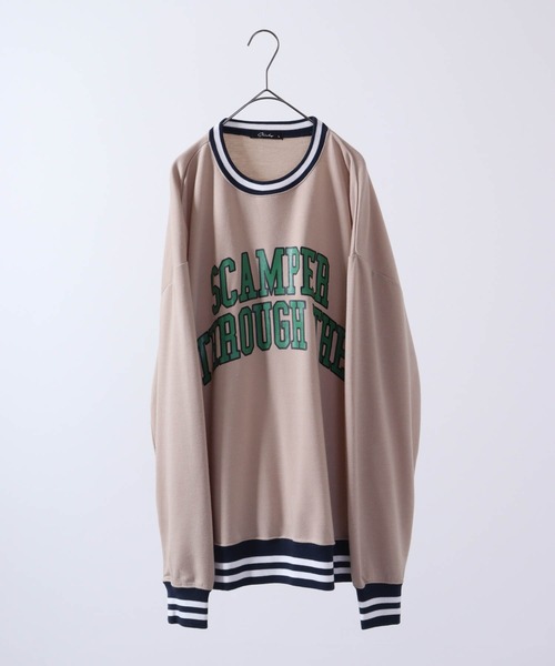 Print line rib Sweat / アメカジ プリント ラインリブ