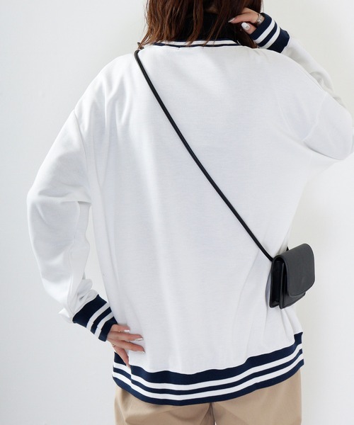 FUNALIVE(ファンアライブ)の「Print line rib Sweat / アメカジ プリント ラインリブスウェットトレーナー unisex(スウェット・メンズ・グレー系/杢グレー/チャコール/ベージュ/ネイビー/グリーン/ブラック/ホワイト・L/M/XL)」の11枚目の写真