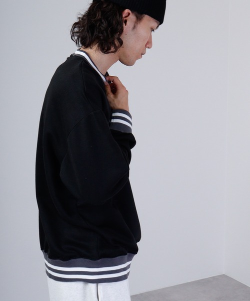 FUNALIVE(ファンアライブ)の「Print line rib Sweat / アメカジ プリント ラインリブスウェットトレーナー unisex(スウェット・メンズ・グレー系/杢グレー/チャコール/ベージュ/ネイビー/グリーン/ブラック/ホワイト・L/M/XL)」の15枚目の写真