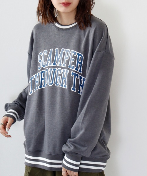 FUNALIVE(ファンアライブ)の「Print line rib Sweat / アメカジ プリント ラインリブスウェットトレーナー unisex(スウェット・メンズ・グレー系/杢グレー/チャコール/ベージュ/ネイビー/グリーン/ブラック/ホワイト・L/M/XL)」の22枚目の写真
