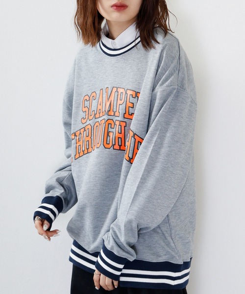 FUNALIVE(ファンアライブ)の「Print line rib Sweat / アメカジ プリント ラインリブスウェットトレーナー unisex(スウェット・メンズ・グレー系/杢グレー/チャコール/ベージュ/ネイビー/グリーン/ブラック/ホワイト・L/M/XL)」の18枚目の写真