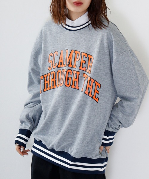 FUNALIVE(ファンアライブ)の「Print line rib Sweat / アメカジ プリント ラインリブスウェットトレーナー unisex(スウェット・メンズ・グレー系/杢グレー/チャコール/ベージュ/ネイビー/グリーン/ブラック/ホワイト・L/M/XL)」の19枚目の写真