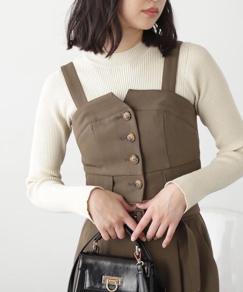 FREE'S MART（フリーズマート）の「◆＜セットアップ対応＞フロントボタン２ＷＡＹビスチェ（ベスト・レディース・ブラウン/グレー系その他/ブラック/ブラウン系その他・FREE）」の3枚目の写真