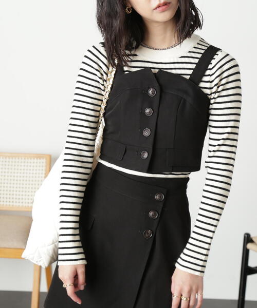 FREE'S MART（フリーズマート）の「◆＜セットアップ対応＞フロントボタン２ＷＡＹビスチェ（ベスト・レディース・ブラウン/グレー系その他/ブラック/ブラウン系その他・FREE）」の22枚目の写真