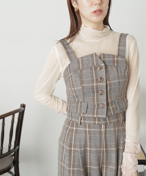 FREE'S MART（フリーズマート）の「◆＜セットアップ対応＞フロントボタン２ＷＡＹビスチェ（ベスト・レディース・ブラウン/グレー系その他/ブラック/ブラウン系その他・FREE）」の7枚目の写真