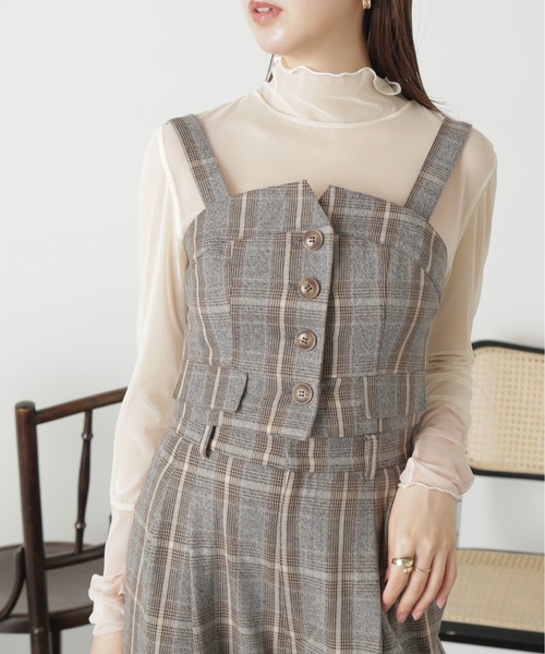 FREE'S MART（フリーズマート）の「◆＜セットアップ対応＞フロントボタン２ＷＡＹビスチェ（ベスト・レディース・ブラウン/グレー系その他/ブラック/ブラウン系その他・FREE）」の6枚目の写真