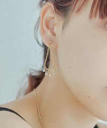 ビジューチェーンピアス