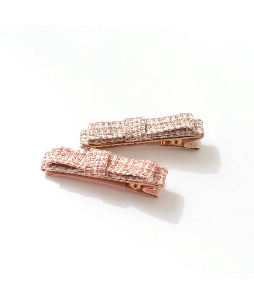 apres les cours（アプレレクール）の「ツイードリボンヘアクリップセット（ヘアピン・キッズ・ブラック/ブラウン・FREE）」の4枚目の写真