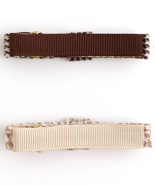 apres les cours（アプレレクール）の「ツイードリボンヘアクリップセット（ヘアピン・キッズ・ブラック/ブラウン・FREE）」の9枚目の写真