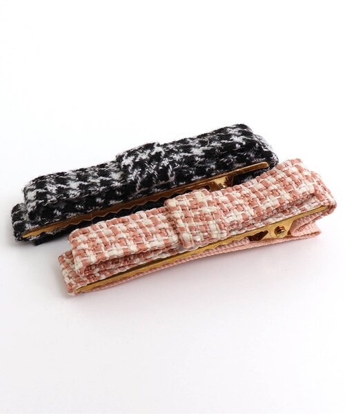 apres les cours（アプレレクール）の「ツイードリボンヘアクリップセット（ヘアピン・キッズ・ブラック/ブラウン・FREE）」の11枚目の写真