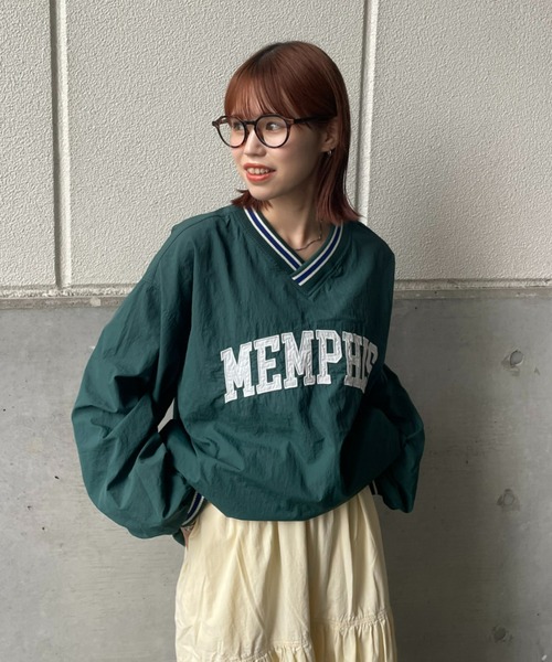 RODEO CROWNS WIDE BOWL（ロデオクラウンズワイドボウル）の「MEMPHINS ラインリブトップス（その他トップス・レディース・ネイビー/ダークグリーン・FREE）」の2枚目の写真