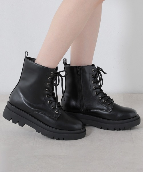 Honeys（ハニーズ）の「厚底レースアップブーツ（ブーツ・レディース・ブラック系その他2/ブラック系その他・M/L/LL/S）」の11枚目の写真