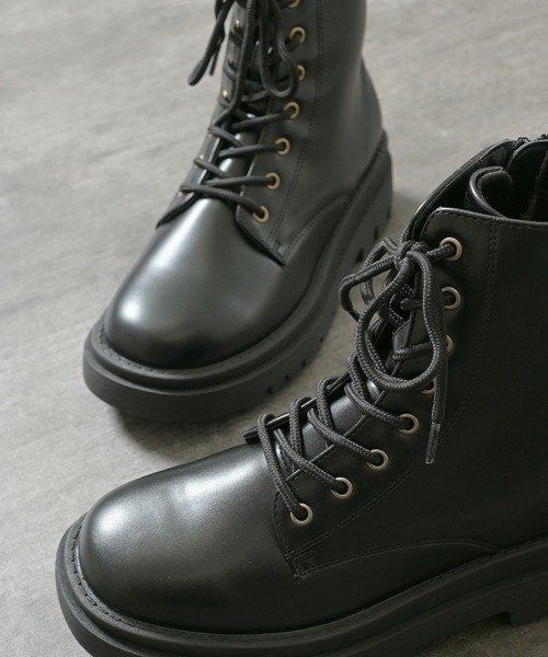 Honeys（ハニーズ）の「厚底レースアップブーツ（ブーツ・レディース・ブラック系その他2/ブラック系その他・M/L/LL/S）」の19枚目の写真