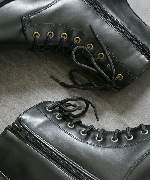 Honeys（ハニーズ）の「厚底レースアップブーツ（ブーツ・レディース・ブラック系その他2/ブラック系その他・M/L/LL/S）」の20枚目の写真