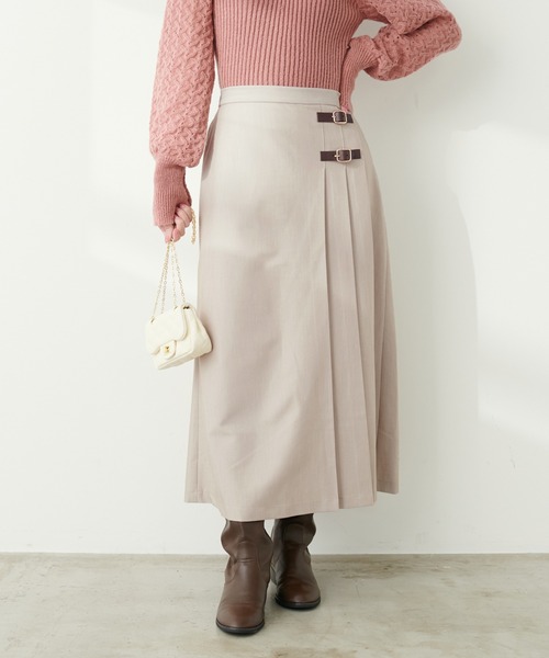 natural couture(ナチュラルクチュール)の「合皮ベルトデザインタックスカート(スカート・レディース・チャコールグレー/その他1/ライトベージュ/その他2・FREE)」の13枚目の写真