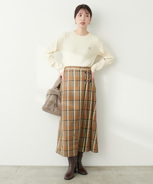 natural couture(ナチュラルクチュール)の「合皮ベルトデザインタックスカート(スカート・レディース・チャコールグレー/その他1/ライトベージュ/その他2・FREE)」の20枚目の写真