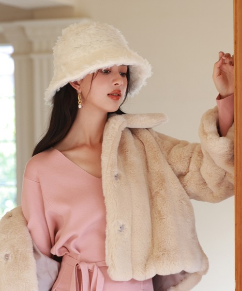 ふわふわフェイクファーバケットハット（ハット）｜SAISON DE PAPILLON