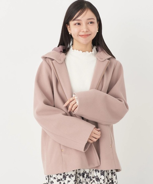 Theory 22aw ショート丈Pコート 320ライトココア 快調 