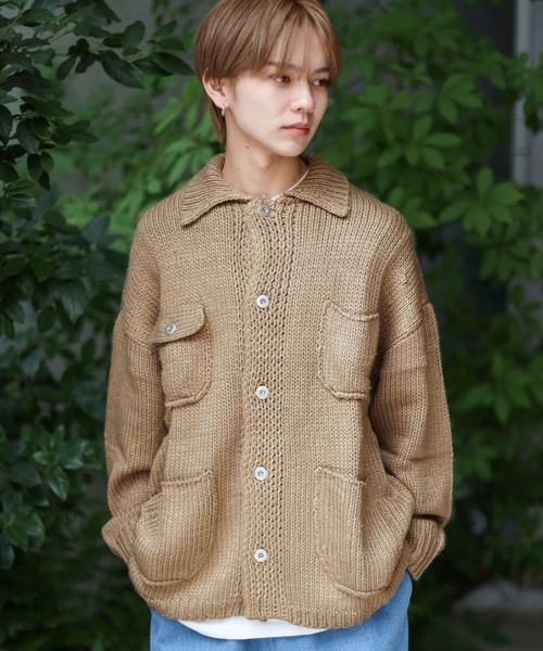 SPINNS(スピンズ)の「【M,L2サイズ展開◎ユニセックスで着用可能】ニットカバーオール(カバーオール・メンズ・ベージュ/ブルー/ブラック・L/M)」の3枚目の写真