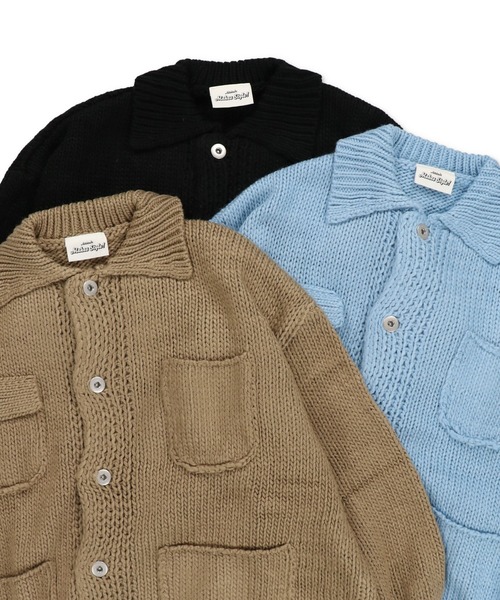 SPINNS(スピンズ)の「【M,L2サイズ展開◎ユニセックスで着用可能】ニットカバーオール(カバーオール・メンズ・ベージュ/ブルー/ブラック・L/M)」の10枚目の写真