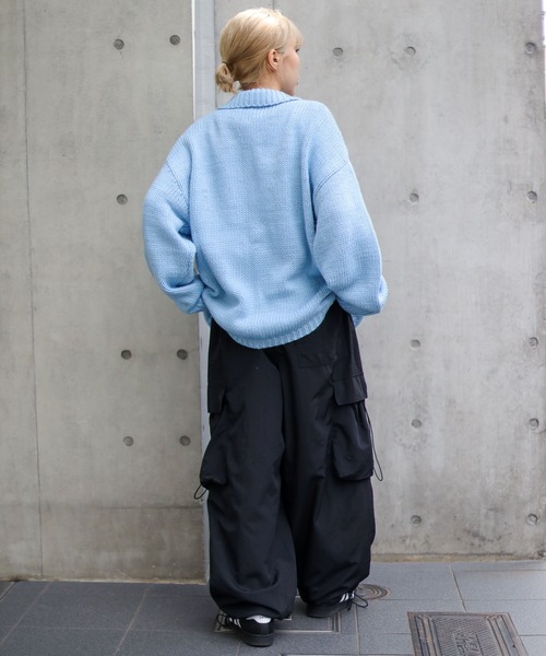 SPINNS(スピンズ)の「【M,L2サイズ展開◎ユニセックスで着用可能】ニットカバーオール(カバーオール・メンズ・ベージュ/ブルー/ブラック・L/M)」の8枚目の写真