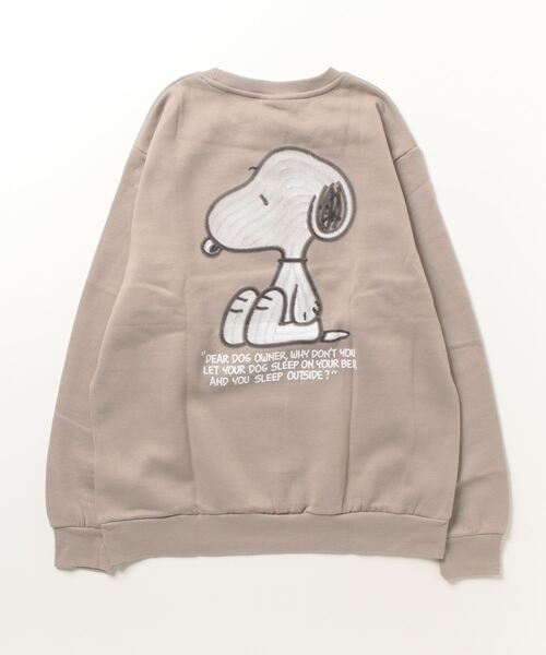 PEANUTS(ピーナッツ)の「PEANUTS SNOOPY 発泡プリントトレーナー(スウェット・メンズ・スミクロ/ベージュ・M/L/XL)」の8枚目の写真