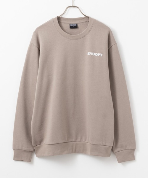 PEANUTS(ピーナッツ)の「PEANUTS SNOOPY 発泡プリントトレーナー(スウェット・メンズ・スミクロ/ベージュ・M/L/XL)」の4枚目の写真