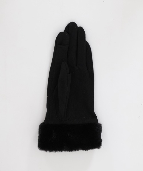 axes femme(アクシーズファム)の「巻き薔薇×ビジューライン手袋(手袋・レディース・ブラック/ワイン/ベージュ・FREE)」の6枚目の写真