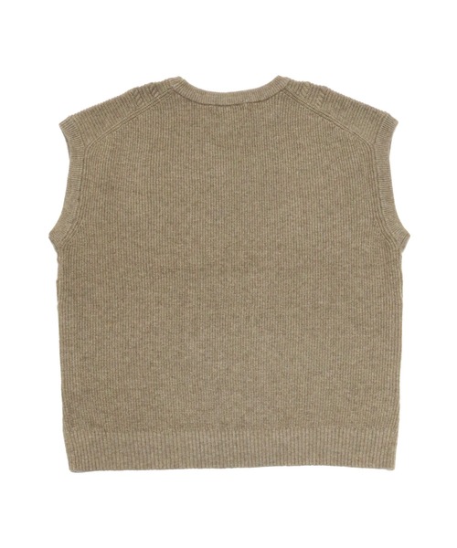 TOKYO SHIRTS（トウキョウシャツ）の「ケーブル柄　ニットベスト（ベスト・レディース・杢グレー/ネイビー/モカ・M/L）」の6枚目の写真