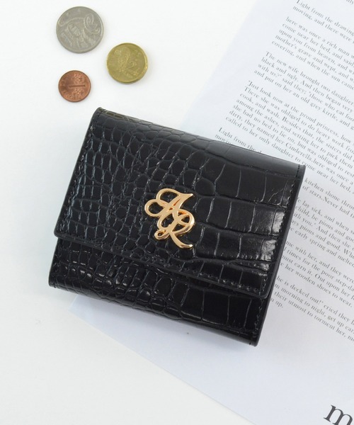ALTROSE（アルトローズ）の「三つ折り財布 ミニウォレット ボックスコイン クロコ ミニ財布 ジョアンナ（財布・レディース・ピンク/ホワイト/ブラック・FREE）」の3枚目の写真