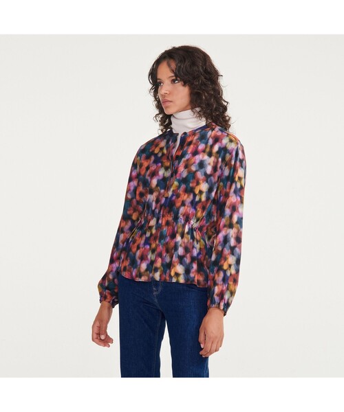 AIGLE(エーグル)の「リバティプリントスタンドカラロングスリーブーシャツ(シャツ/ブラウス・レディース・マルチ/ホワイト・36/40/38)」の3枚目の写真
