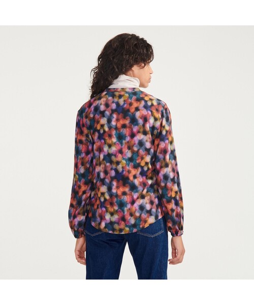 AIGLE(エーグル)の「リバティプリントスタンドカラロングスリーブーシャツ(シャツ/ブラウス・レディース・マルチ/ホワイト・36/40/38)」の6枚目の写真